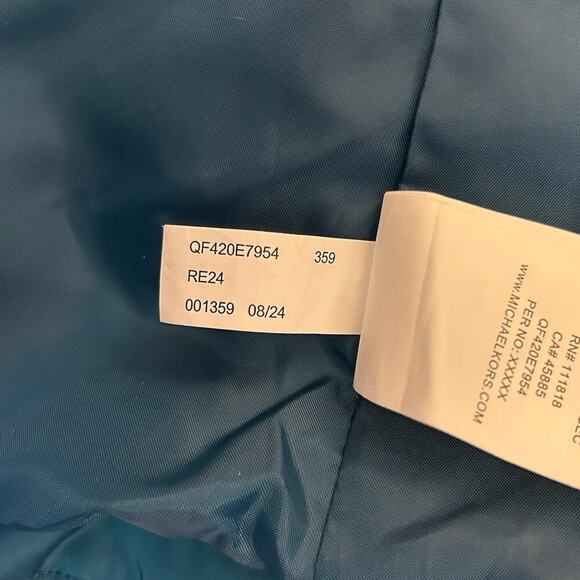 Michael Kors Women's Quilted Vest Full Zip Luxe Teal Size S - Small - NWT $125 - Picture 15 of 15